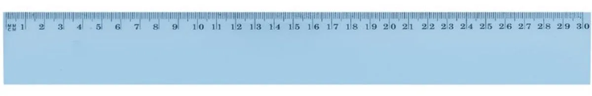 liniaal 20 cm, transparant kunststof, met beschermhoes van Wonday in Blauw – productfoto