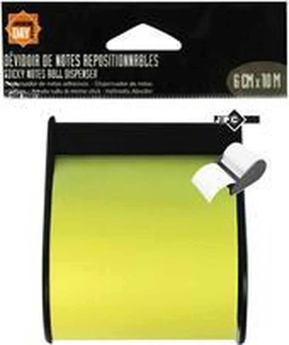 sticky notes op rol, 10 m x 60 mm, neongeel de Wonday en Blanc – photo produit