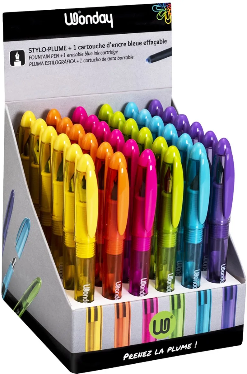 Vulpennen assortiment, gekleurd, 36 stuks display by Wonday in Kleuren assorti – product photo
