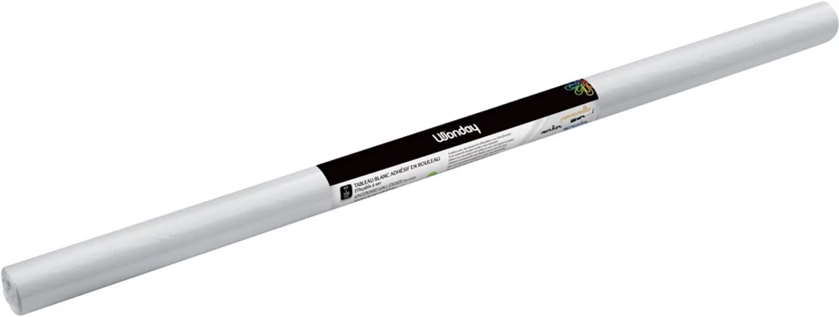 whiteboard-folie, zelfklevend, rol, wit från Wonday – produktbild
