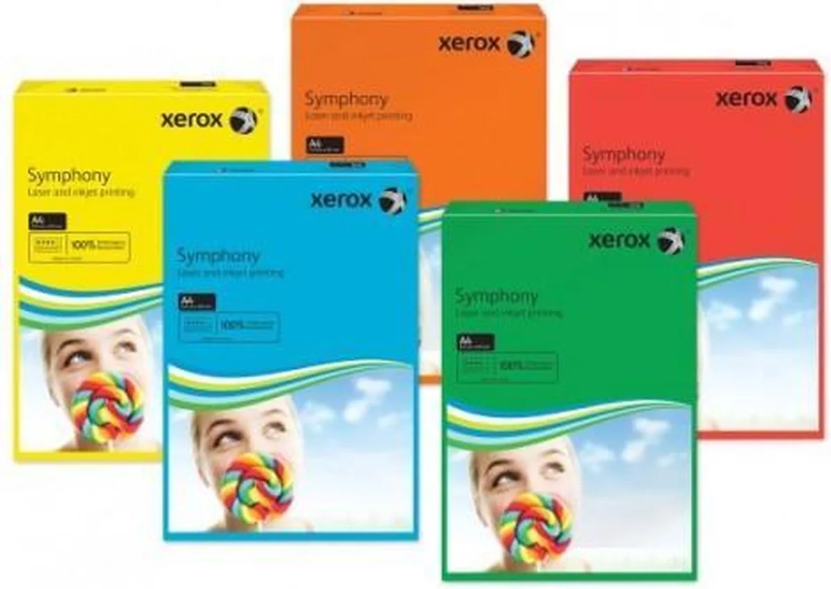 Mixpakket Symphony A5 gekleurd papier - A5 - 250 vel van Xerox in Assorti – productfoto