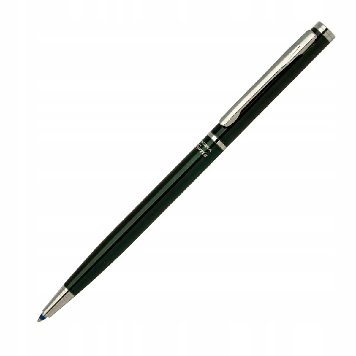 Fortia 500 Royal Green metalen balpen, 0.7mm, blauwe inkt fra Zebra – produktbillede