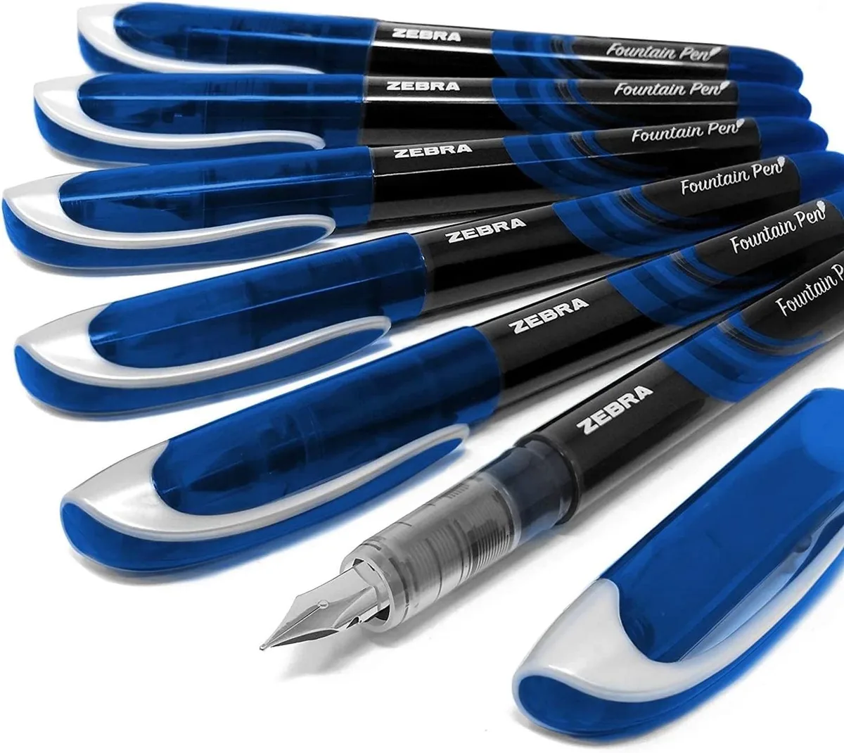 Fuente Wegwerpbare Vulpen - Blauwe Inkt - Set van 6 de Zebra – photo produit