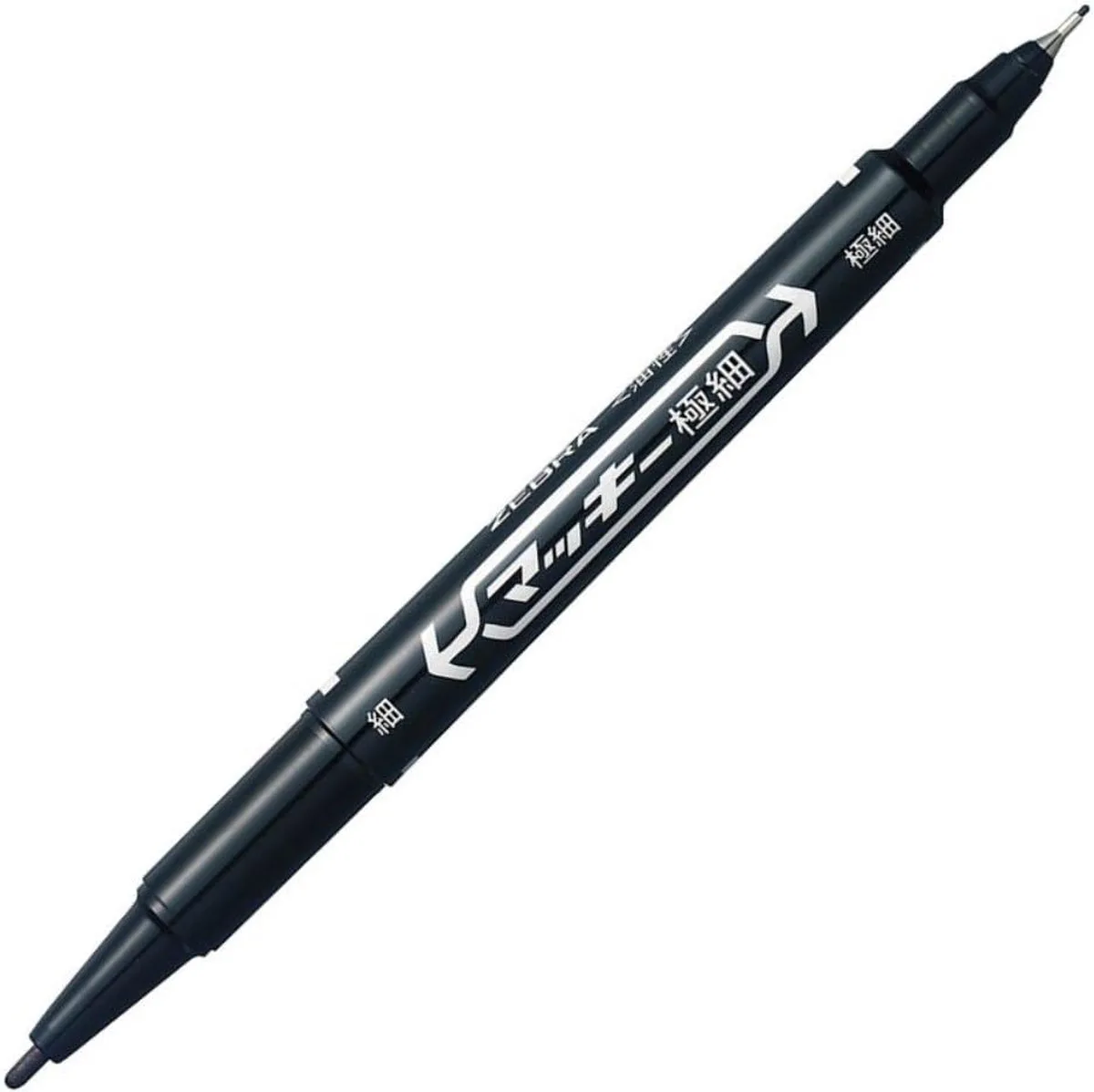 McKee Fine / Extra Fine Double Sided Marker Black Ink de Zebra en Noir – photo produit