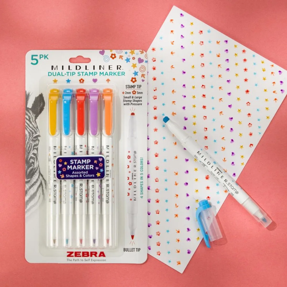 Midliner Dual Tip Marker Assortment 5 stuks - markeerstift met stempel - 73305 van Zebra in Varia – productfoto