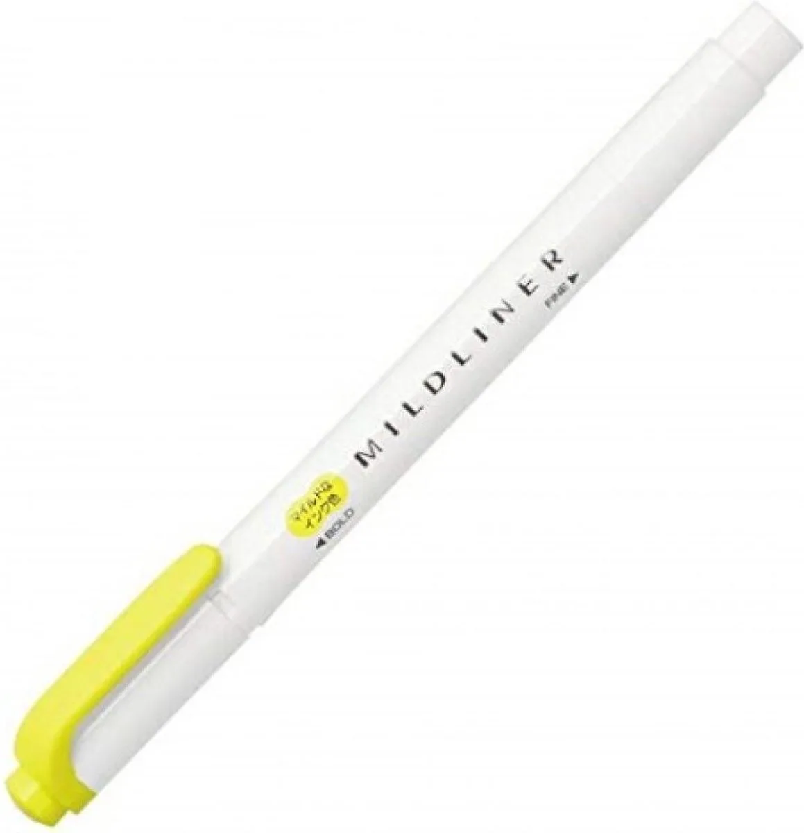 Mildliner Double-Sided Highlighter - Fine / Bold – Mild Lemon Yellow / WKT7-MLY de Zebra en Citroen Geel – photo produit