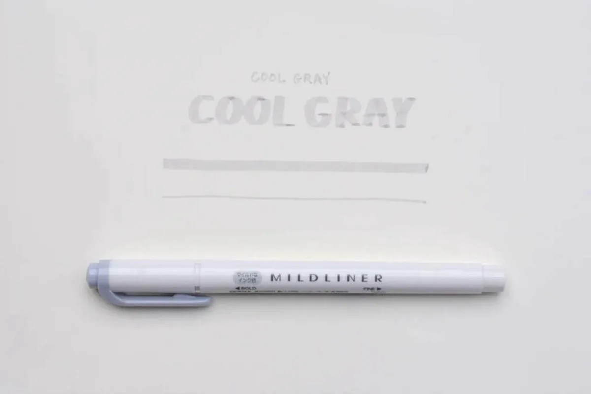 Mildliner Double-Sided Highlighter - Fine / Bold – Mild / WKT7-MCGR by Zebra in Cool Gray – product photo
