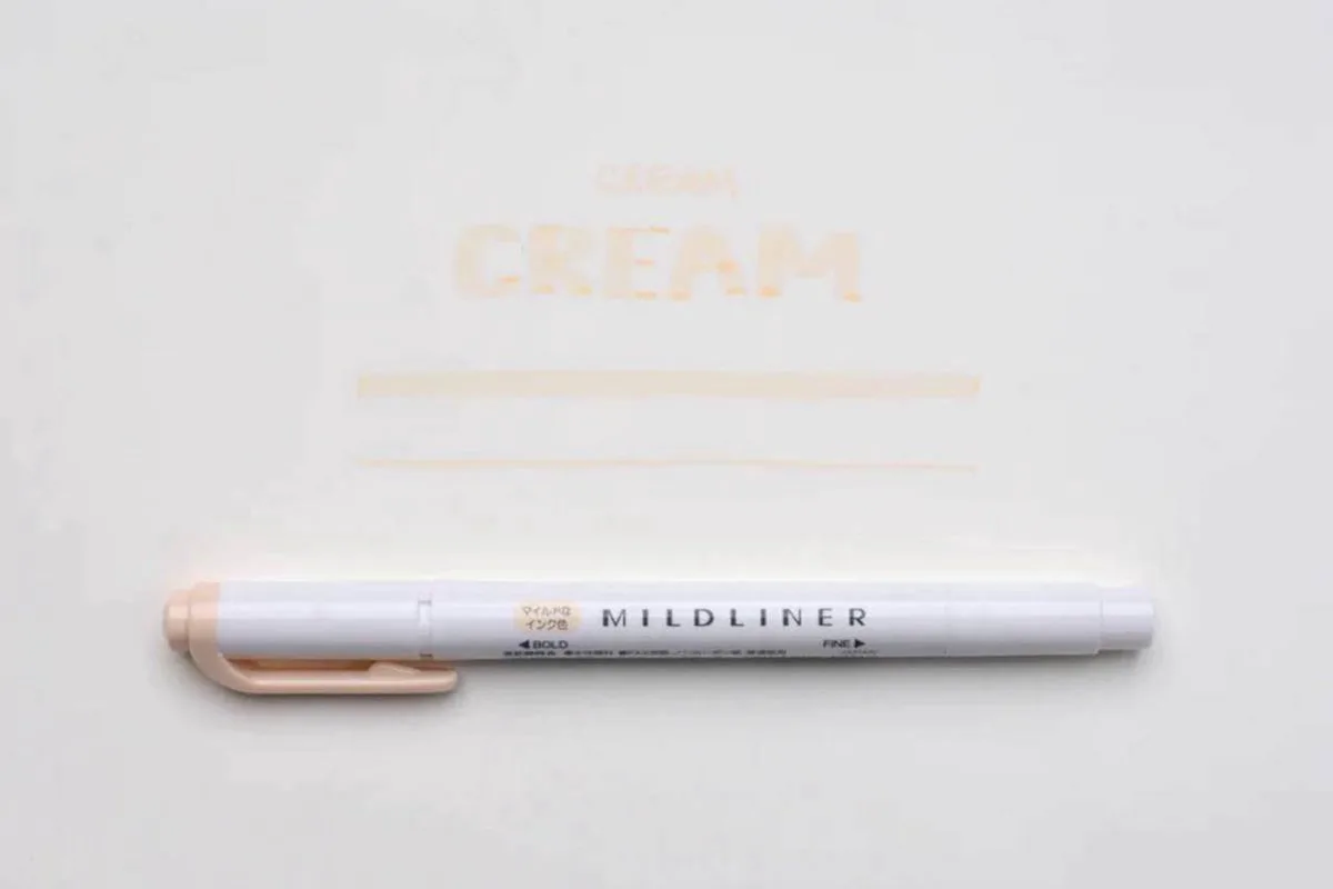 Mildliner Double-Sided Highlighter - Fine / Bold – WKT7-MCR de Zebra en Mild Cream – photo produit