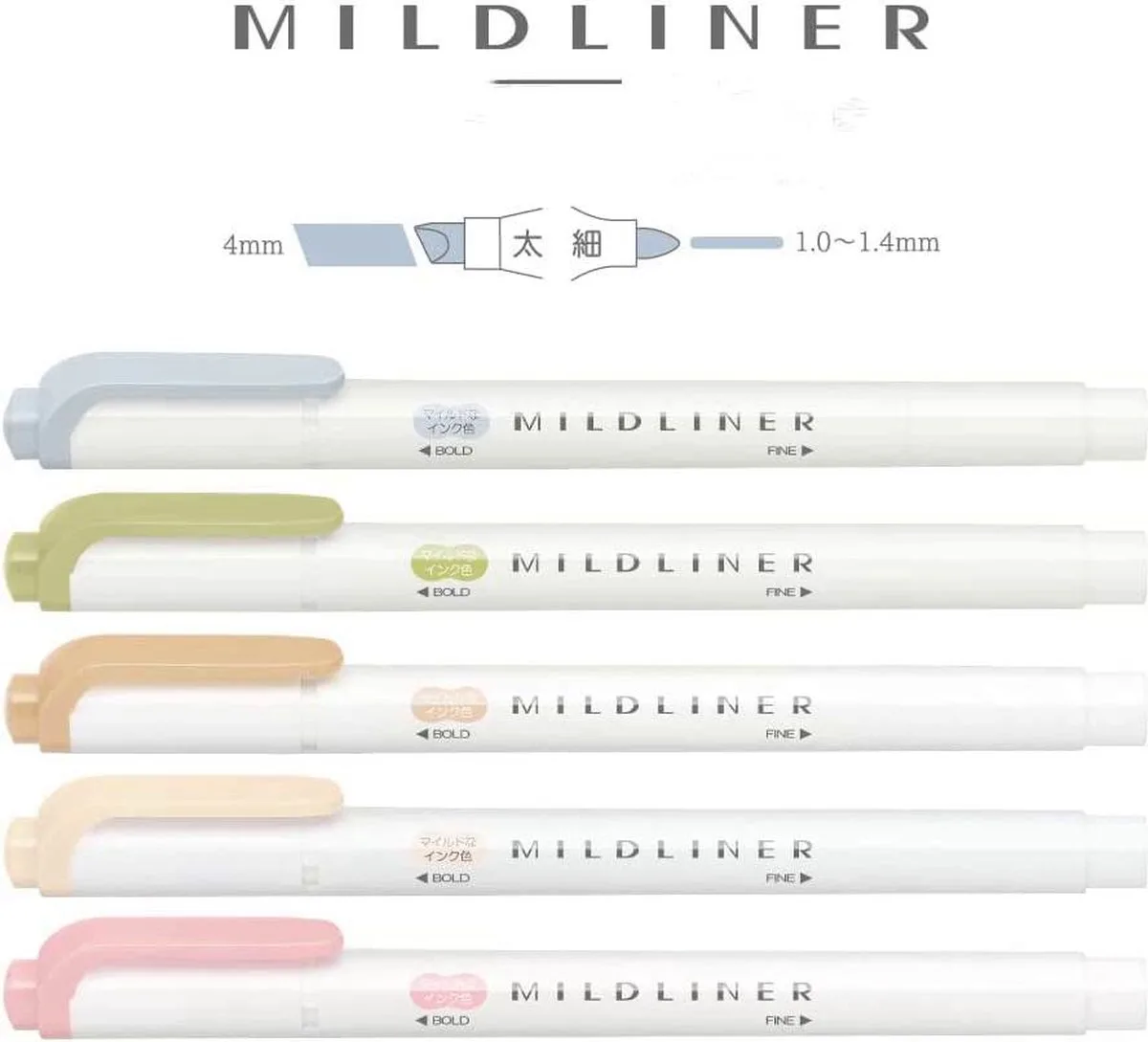 Mildliner Double Sided Highlighter - New Colors + EXTRA een Zebra Two Sided Brushpen by Zebra in Natural – product photo