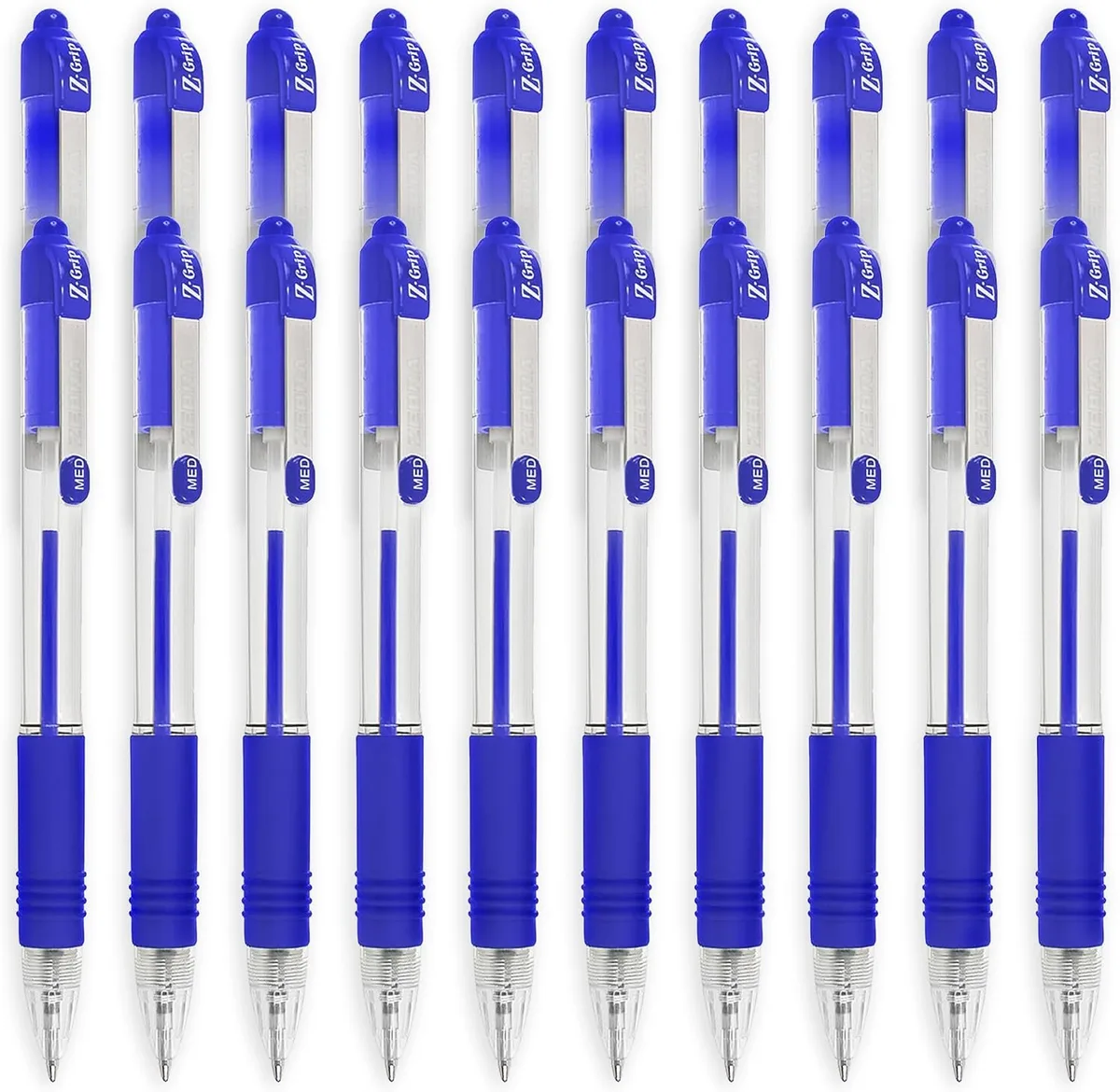 Z-Grip Retractable Ballpoint Pennen - Blauwe Inkt (50 Stuks) de Zebra – photo produit
