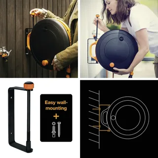 Fiskars 1071660 Comfort Waterwheel Schlauchtrommel 9 mm 15 m 3/8 Zoll 1 St. Schwarz, Orange von Fiskars – Produktfoto 2 von 3