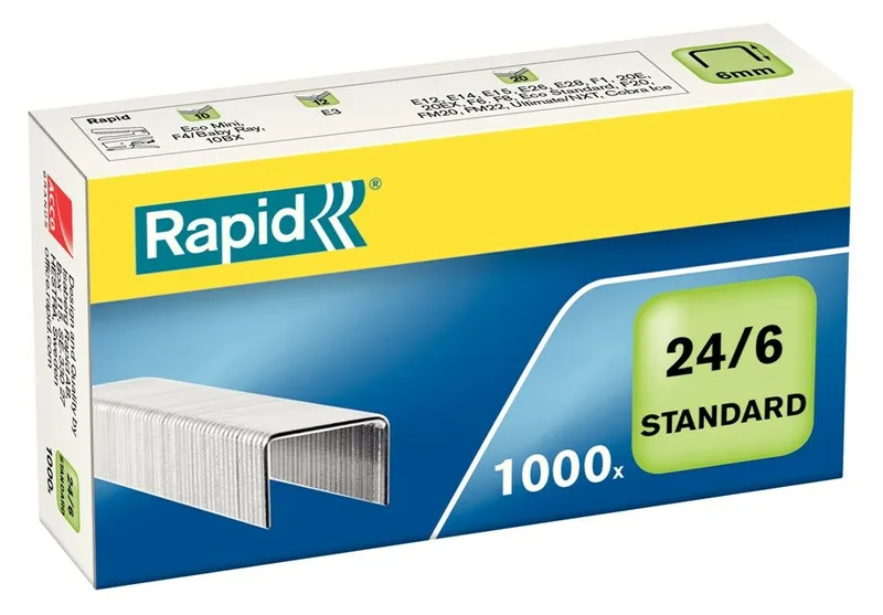 Bureau-niet 24/6mm vz tbv nietmachine (1000st) fra Rapid – produktbillede
