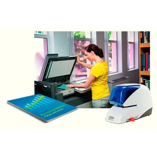Elektro-Heftgerät Supreme 5050e, weiß/blau von Rapid – Produktfoto 5 von 5