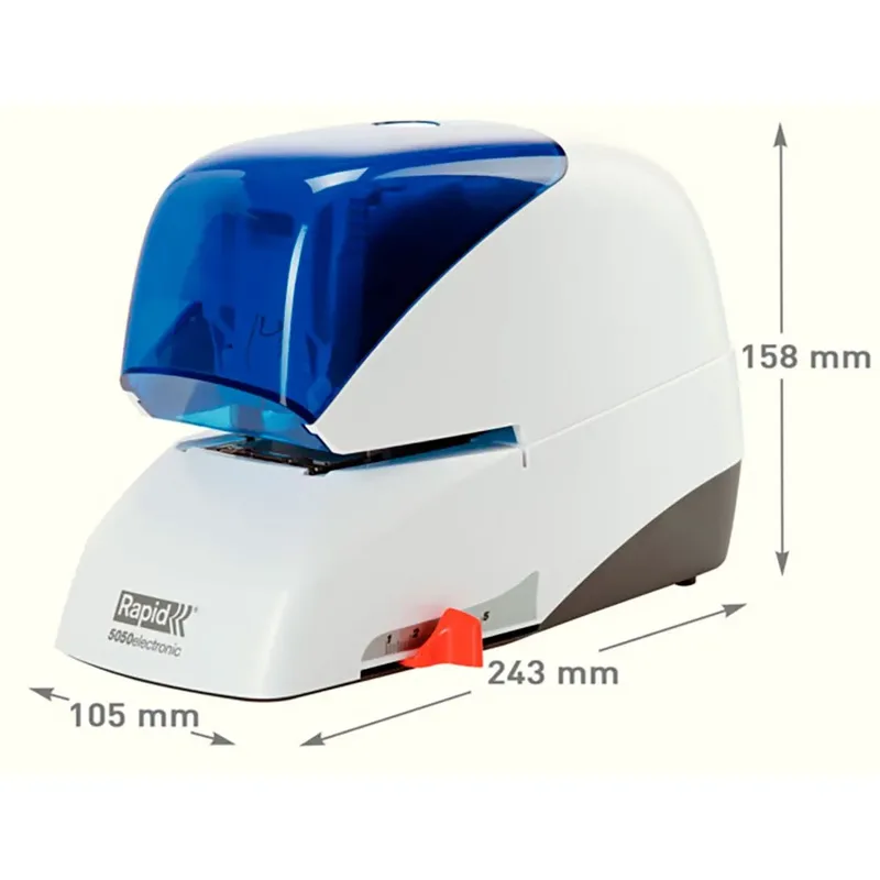 Elektro-Heftgerät Supreme 5050e, weiß/blau von Rapid – Produktfoto 1 von 5