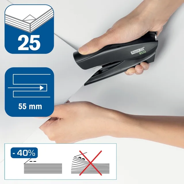 ECO halfstrip nietmachine von Rapid in Schwarz – Produktfoto