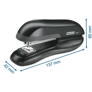F16 - stapler - 20 sheets - metal ABS plastic thermoplastic elastomer (TPE) - black by Rapid – product photo 4 of 4