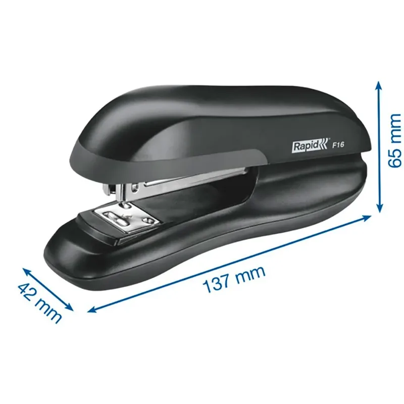 F16 - stapler - 20 sheets - metal ABS plastic thermoplastic elastomer (TPE) - black by Rapid – product photo 4 of 4
